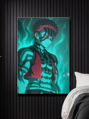 Akaza | Demon Slayer Metallic Poster | Upper Moon Three Poster for Room,