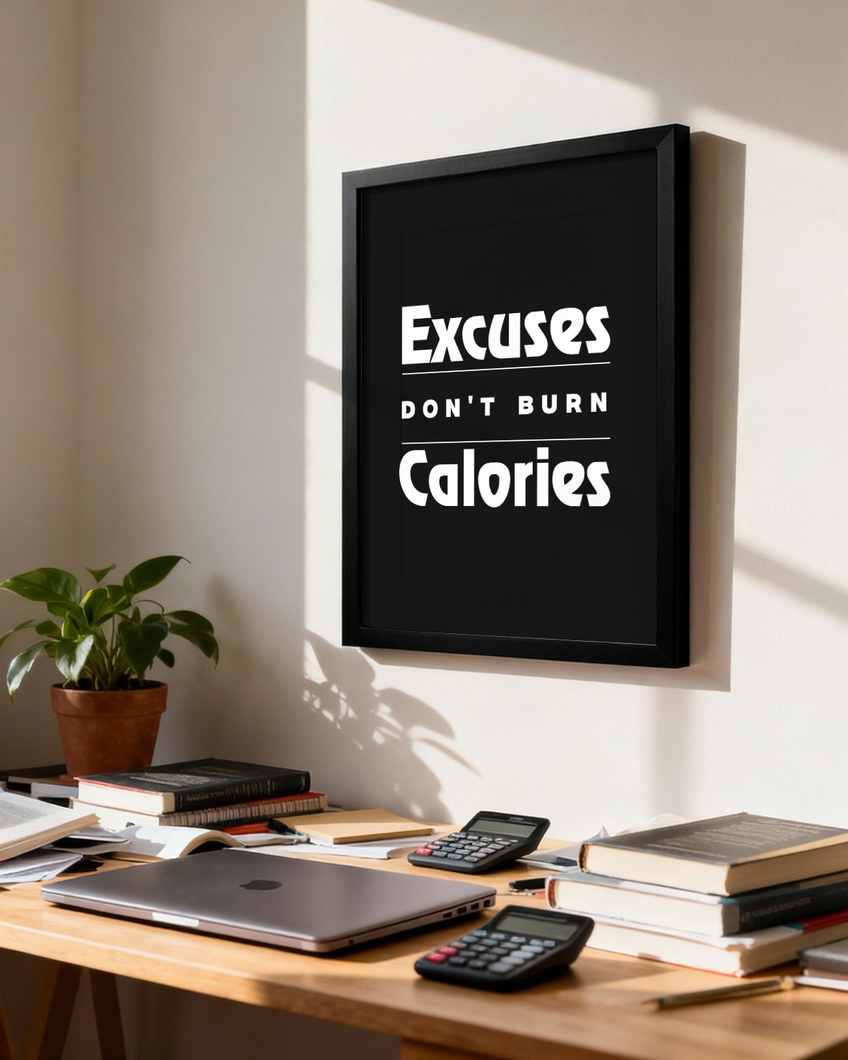 Excuses Don’t Burn Calories | Motivational Wall Frame - Image 3