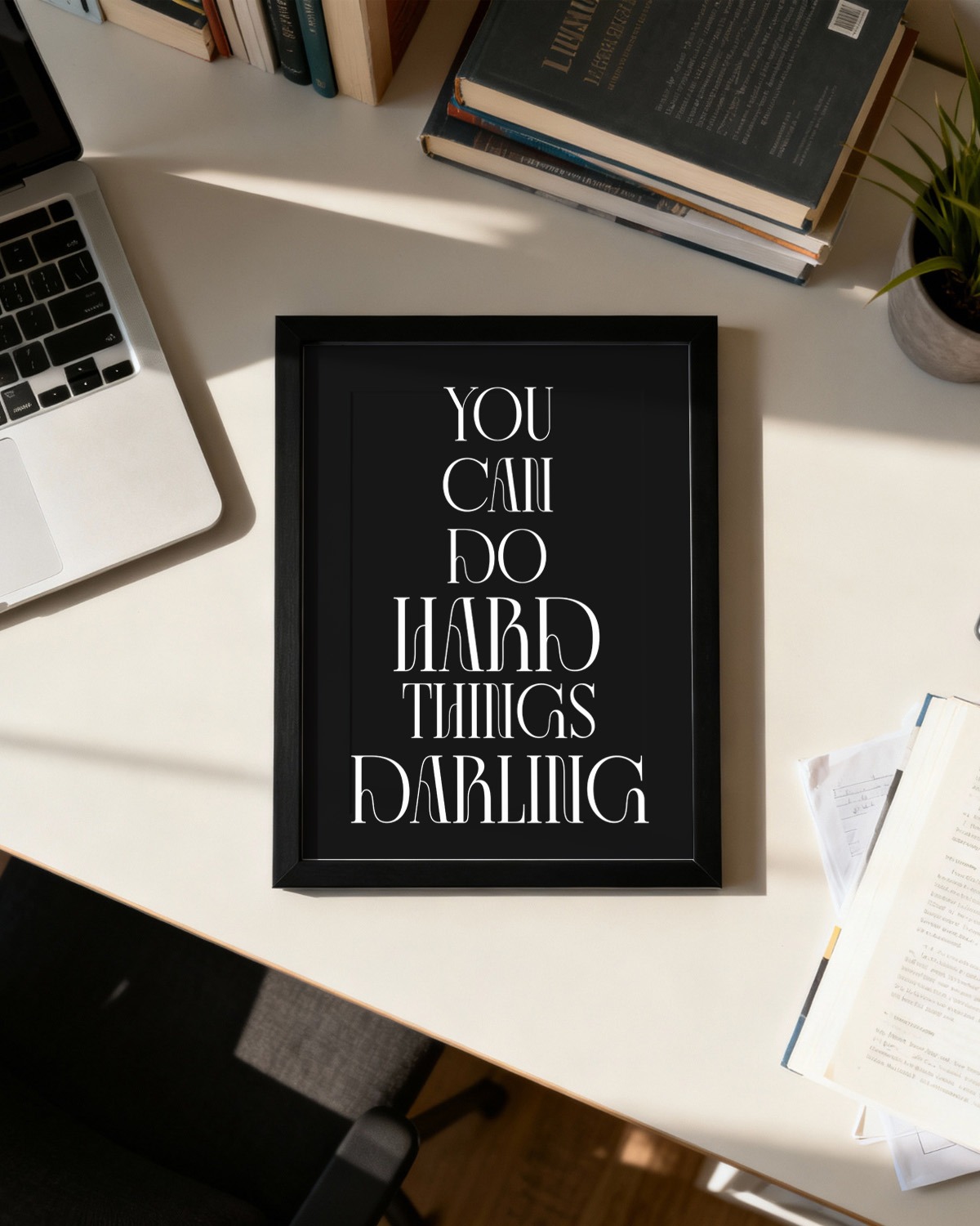 You Can Do Hard Things Darling | Motivational Wall Frame